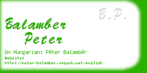 balamber peter business card