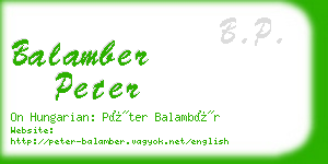 balamber peter business card